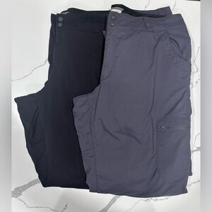 2 Pair Bundle!! L.L. Bean Women’s Black and Gray Fleece Lined Pants Size 16